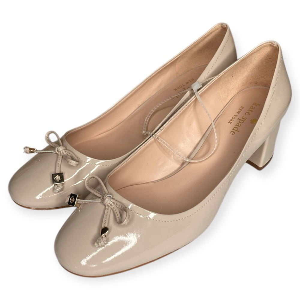 Kate Spade New York 10 Bev Bette Bow Tusk Patent Leather Block Heels - Picture 7 of 16